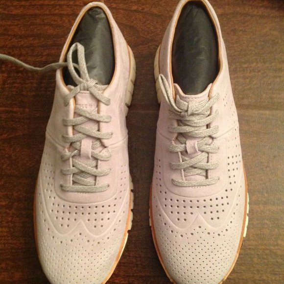 Cole Haan Men's Zerogrand Perforated Light Gray Suede Fashion Sneakers 11.5M NIB - Picture 1 of 7